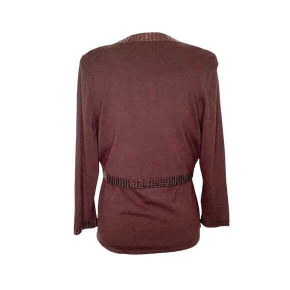 By Artisan Brown Sequin Sweater Shell And Cropped Cardigan Set Large - Picture 4 of 9